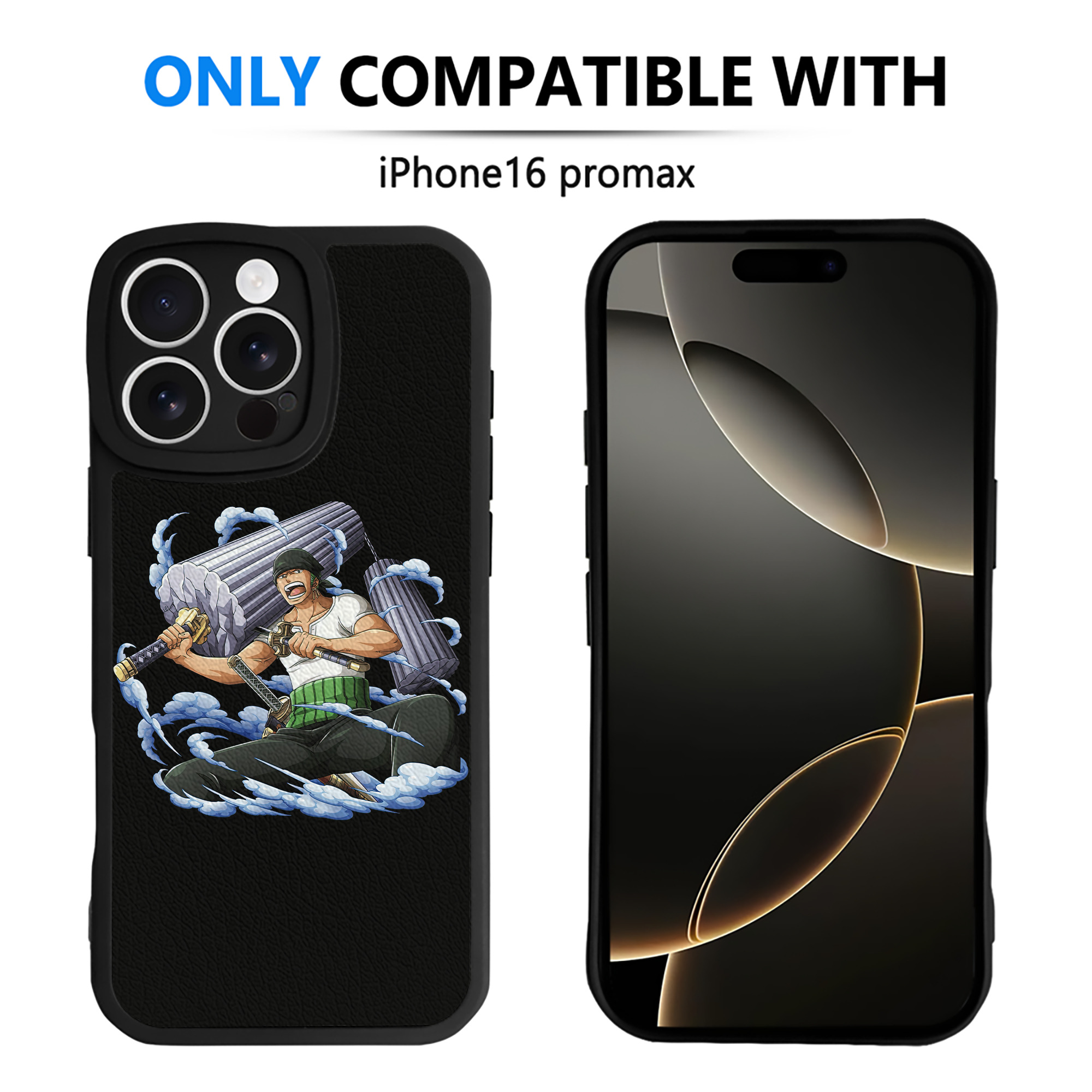 （画像用） ワンピース ロロノア・ゾロ ONE PIECE Roronoa Zoro 【iPhone 16シリーズ対応】シリコンスマホケース（レザー調） 材質：シリコン